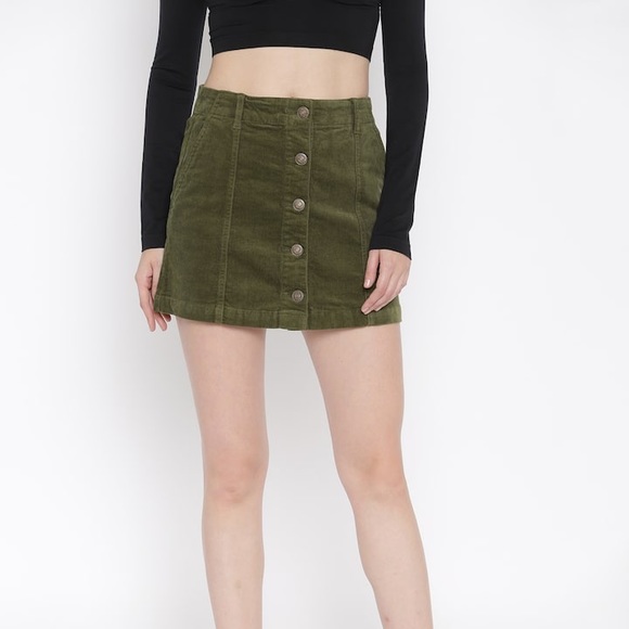 NWT Forever 21 Corduroy Button Down Skirt S - Picture 1 of 9